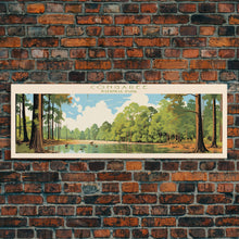 Cargar imagen en el visor de la galería, Congaree National Park, Panoramic South Carolina Travel Art, National Park Print, Minimalist Travel Art, Midcentury Modern Style Landscape