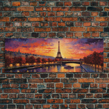 Load image into Gallery viewer, An Evening In Paris, Van Wogh Inspired Eiffel Tower Painting Canvas Print, Retro Modern Paris France Decor