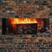 Carregar imagem no visualizador da galeria, A Dumpster Fire, Canvas Wall Art, Modern Art, Urban Art, Wall Print