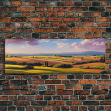 Load image into Gallery viewer, Beautiful Italian Villa and Countryside, Extra Large Wall Art, Framed Panoramic Canvas Print, Framed Wall Decor