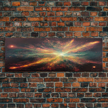 Load image into Gallery viewer, Galaxy Art, Supernova, Extra Large Wall Art, Framed Panoramic Canvas Print, Framed Wall Art
