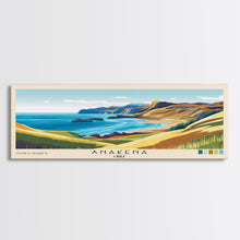 Load image into Gallery viewer, Anakena, Chile Panoramic Print, Vacation Gift, Chile Wall Art, Beach Painting, Beach Decor, Beach Or Lakehouse Art