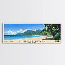 Load image into Gallery viewer, Anaoke Beach, Cook Islands Panoramic Beach Print, Vacation Gift, Cook Islands Wall Art, Beach Painting, Beach Decor, Beach Painting