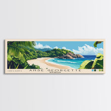 Load image into Gallery viewer, Anse Georgette, Seychelles Panoramic Beach Print, Vacation Gift, Seychelles Wall Art, Framed Canvas Print, Framed Beach Painting