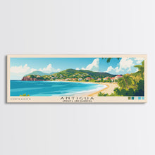 Load image into Gallery viewer, Antigua, Antigua and Barbuda Panoramic Print, Vacation Gift, Antigua and Barbuda Wall Art, Beach Painting, Beach Decor, Large Wall Art, Wood Frame Art