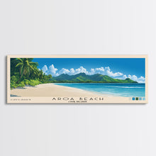 Load image into Gallery viewer, Aroa Beach, Cook Islands Panoramic Beach Print, Vacation Gift, Cook Islands Wall Art, Beach Painting, Beach Decor, Beach Painting