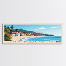Carregar imagem no visualizador da galeria, Bahia de Las Aguilas, Dominican Republic Panoramic Print, Vacation Gift, Dominican Republic Wall Art, Beach Painting, Beach Decor, Large Wall Art, Wood Frame Art