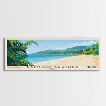 Carregar imagem no visualizador da galeria, Bamboo Beaches, Jamaica Panoramic Print, Vacation Gift, Jamaica Wall Art, Beach Painting, Beach Decor, Large Wall Art, Wood Frame Art