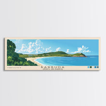 Load image into Gallery viewer, Barbuda, Antigua and Barbuda Panoramic Beach Print, Vacation Gift, Antigua and Barbuda Wall Art, Beach Painting, Beach Decor, Beach Painting