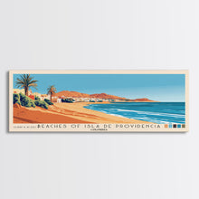 Load image into Gallery viewer, Beaches of Isla de Providencia, Colombia Panoramic Print, Vacation Gift, Colombia Wall Art, Beach Painting, Beach Decor, Large Wall Art, Wood Frame Art