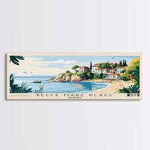 Load image into Gallery viewer, Belle Mare Plage, Mauritius Panoramic Beach Print, Vacation Gift, Mauritius Wall Art, Framed Canvas Print, Framed Beach Painting