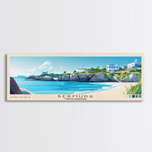 Load image into Gallery viewer, Bermuda, United Kingdom Panoramic Beach Print, Vacation Gift, United Kingdom Wall Art, Beach Painting, Beach Decor, Beach Painting