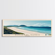 Load image into Gallery viewer, Berneray Sands, Scotland Panoramic Print, Vacation Gift, Scotland Wall Art, Beach Painting, Beach Decor, Large Wall Art, Wood Frame Art