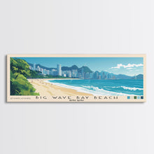 Load image into Gallery viewer, Big Wave Bay Beach, Hong Kong Panoramic Print, Vacation Gift, Hong Kong Wall Art, Beach Painting, Beach Decor, Beach Or Lakehouse Art