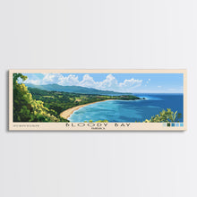 Load image into Gallery viewer, Bloody Bay, Jamaica Panoramic Beach Print, Vacation Gift, Jamaica Wall Art, Beach Painting, Beach Decor, Beach Painting