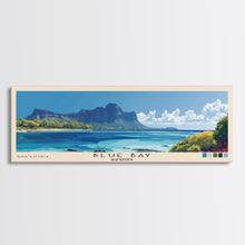 Load image into Gallery viewer, Blue Bay, Mauritius Panoramic Print, Vacation Gift, Mauritius Wall Art, Beach Painting, Beach Decor, Large Wall Art, Wood Frame Art