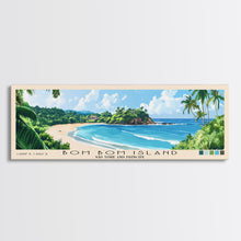 Carregar imagem no visualizador da galeria, Bom Bom Island, São Tomé and Príncipe Panoramic Print, Vacation Gift, São Tomé and Príncipe Wall Art, Beach Painting, Beach Decor, Large Wall Art, Wood Frame Art
