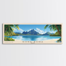 Load image into Gallery viewer, Bora Bora, France Panoramic Beach Print, Vacation Gift, France Wall Art, Beach Painting, Beach Decor, Beach Painting