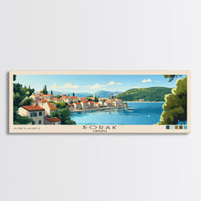 Load image into Gallery viewer, Borak, Croatia Panoramic Beach Print, Vacation Gift, Croatia Wall Art, Framed Canvas Print, Framed Beach Painting