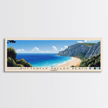 Carregar imagem no visualizador da galeria, Butterfly Valley Beach, Turkey Panoramic Print, Vacation Gift, Turkey Wall Art, Beach Painting, Beach Decor, Large Wall Art, Wood Frame Art