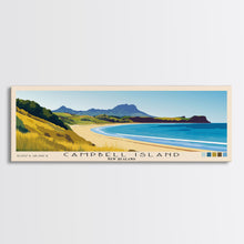 Carregar imagem no visualizador da galeria, Campbell Island, New Zealand Panoramic Print, Vacation Gift, New Zealand Wall Art, Beach Painting, Beach Decor, Large Wall Art, Wood Frame Art