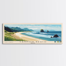 Carregar imagem no visualizador da galeria, Cannon Beach, Oregon Panoramic Beach Print, Vacation Gift, Oregon Wall Art, Beach Painting, Beach Decor, Beach Painting