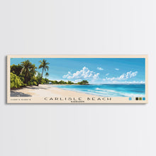 Carregar imagem no visualizador da galeria, Carlisle Beach, Barbados Panoramic Beach Print, Vacation Gift, Barbados Wall Art, Framed Canvas Print, Framed Beach Painting
