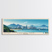 Cargar imagen en el visor de la galería, Cheung Sha, Hong Kong Panoramic Print, Vacation Gift, Hong Kong Wall Art, Beach Painting, Beach Decor, Large Wall Art, Wood Frame Art