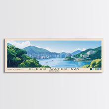Cargar imagen en el visor de la galería, Clear Water Bay, Hong Kong Panoramic Beach Print, Vacation Gift, Hong Kong Wall Art, Beach Painting, Beach Decor, Beach Painting