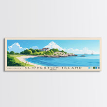 Load image into Gallery viewer, Clipperton Island, France Panoramic Print, Vacation Gift, France Wall Art, Beach Painting, Beach Decor, Large Wall Art, Wood Frame Art