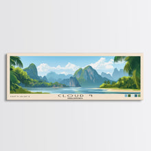 Load image into Gallery viewer, Cloud 9, Philippines Panoramic Beach Print, Vacation Gift, Philippines Wall Art, Framed Canvas Print, Framed Beach Painting