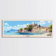 Load image into Gallery viewer, Corfu, Greece Panoramic Print, Vacation Gift, Greece Wall Art, Vacation Wall Art, Vacatation Memories, Beach Decor, Beach Or Lakehouse Art