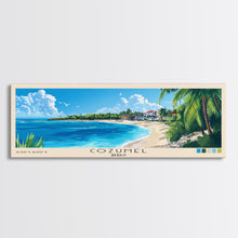 Load image into Gallery viewer, Cozumel, Mexico Panoramic Print, Vacation Gift, Mexico Wall Art, Beach Painting, Beach Decor, Beach Or Lakehouse Art