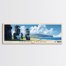 Load image into Gallery viewer, Easter Island, Chile Panoramic Print, Vacation Gift, Chile Wall Art, Beach Painting, Beach Decor, Beach Or Lakehouse Art