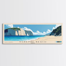 Load image into Gallery viewer, Egremni Beach, Greece Panoramic Beach Print, Vacation Gift, Greece Wall Art, Framed Canvas Print, Framed Beach Painting