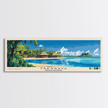 Cargar imagen en el visor de la galería, Fakarava, French Polynesia Panoramic Beach Print, Vacation Gift, French Polynesia Wall Art, Framed Canvas Print, Framed Beach Painting