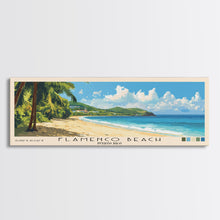 Carregar imagem no visualizador da galeria, Flamenco Beach, Puerto Rico Panoramic Print, Vacation Gift, Puerto Rico Wall Art, Beach Painting, Beach Decor, Large Wall Art, Wood Frame Art