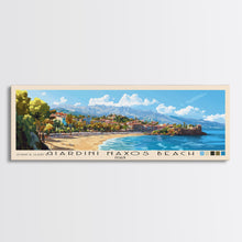 Carregar imagem no visualizador da galeria, Giardini naxos beach, Italy Panoramic Print, Vacation Gift, Italy Wall Art, Beach Painting, Beach Decor, Beach Or Lakehouse Art