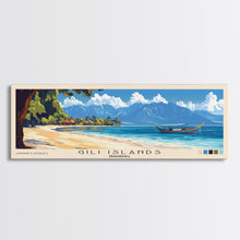 Carregar imagem no visualizador da galeria, Gili Islands, Indonesia Panoramic Print, Vacation Gift, Indonesia Wall Art, Beach Painting, Beach Decor, Beach Or Lakehouse Art