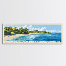 Load image into Gallery viewer, Glover’s Reef Atoll, Belize Panoramic Print, Vacation Gift, Belize Wall Art, Beach Painting, Beach Decor, Beach Or Lakehouse Art