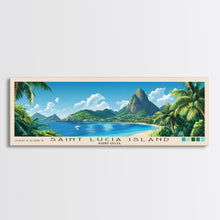 Load image into Gallery viewer, Saint Lucia Island, Saint Lucia Panoramic Print, Vacation Gift, Saint Lucia Wall Art, Beach Painting, Beach Decor, Beach Or Lakehouse Art