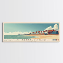 Carregar imagem no visualizador da galeria, Whitstable beach, United Kingdom Panoramic Print, Vacation Gift, United Kingdom Wall Art, Beach Painting, Beach Decor, Large Wall Art, Wood Frame Art