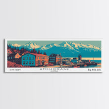 Load image into Gallery viewer, Anchorage Alaska Panoramic Travel Poster Canvas Print