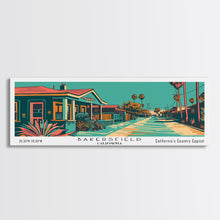 Carregar imagem no visualizador da galeria, Bakersfield California Panoramic Travel Poster Canvas Print