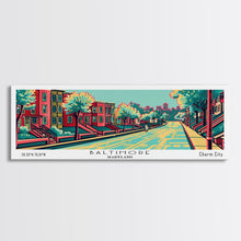 Carregar imagem no visualizador da galeria, Baltimore Maryland Panoramic Travel Poster Canvas Print