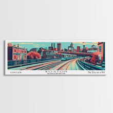 Load image into Gallery viewer, Boston Massachusetts Panoramic Travel Poster Canvas Print