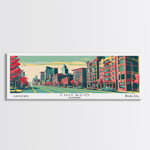 Load image into Gallery viewer, Chicago Illinois Panoramic Travel Poster Canvas Print
