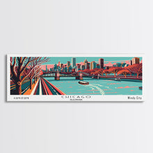 Cargar imagen en el visor de la galería, Chicago Illinois Panoramic Travel Poster Canvas Print