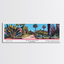 Load image into Gallery viewer, Anaheim California Panoramic Painting, Mid Century Modern Framed Canvas Print, Retro Pop Art Travel Poster, Home Decor, City Art