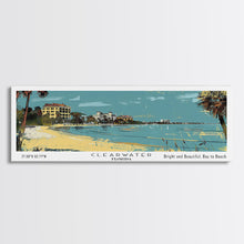 Cargar imagen en el visor de la galería, Clearwater Florida Panoramic Painting, Mid Century Modern Framed Canvas Print, Retro Pop Art Travel Poster, Home Decor, City Art